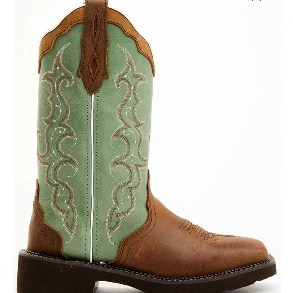 JUSTIN WOMEN'S RAYA WESTERN BOOTS - BROAD SQUARE TOE  Size 7B NWT - Picture 5 of 9